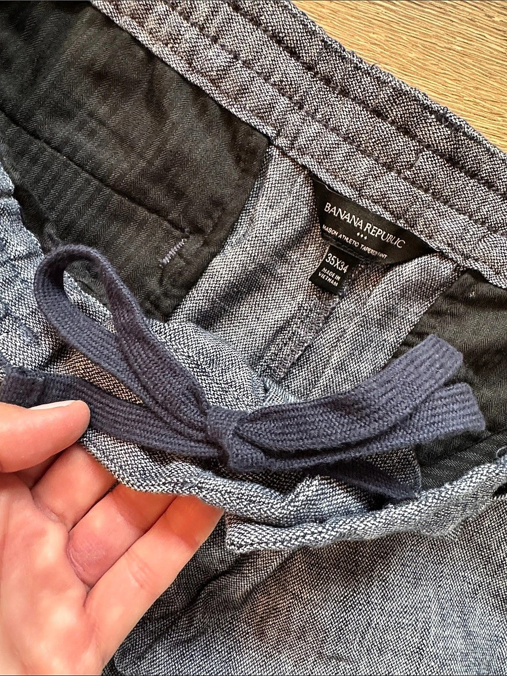 Banana Republic Men’s Mason Athletic Tapered Pant Gray Waist 35x34 - Picture 8 of 10
